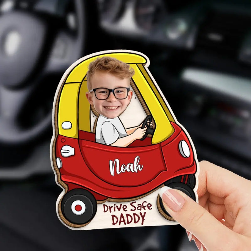 Custom Photo Little Driver Gifts for Dad - Personalized Car Visor Clip