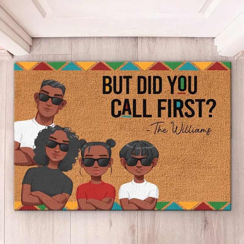 Custom Family Portrait Door Decor - Personalized Doormat