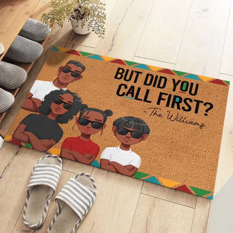 Custom Family Portrait Door Decor - Personalized Doormat