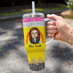 Custom Name Rainbow Teacher Gifts - Personalized 40 Oz Tumbler With Handle