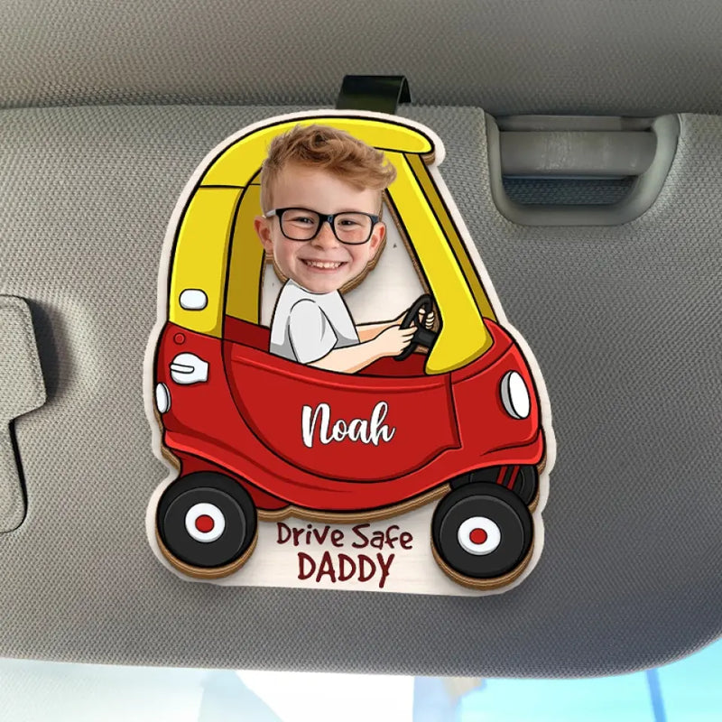 Custom Photo Little Driver Gifts for Dad - Personalized Car Visor Clip