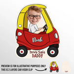 Custom Photo Little Driver Gifts for Dad - Personalized Car Visor Clip