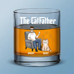 Custom Name Cat Dad Gifts - Personalized Whiskey Glass
