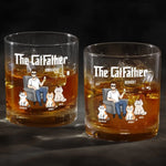 Custom Name Cat Dad Gifts - Personalized Whiskey Glass