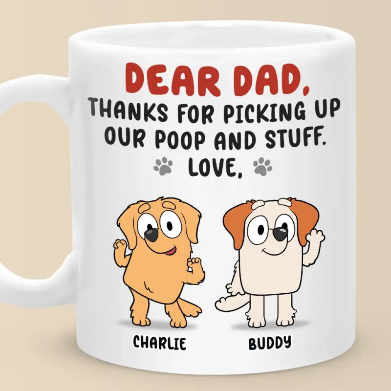 Custom Name Funny Dog Gifts for Dad - Personalized Mugs