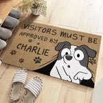 Custom Name Dog Visitor Approval Gifts for Dog Lovers - Personalized Doormat