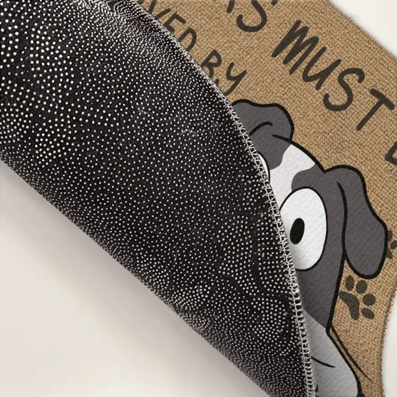 Custom Name Dog Visitor Approval Gifts for Dog Lovers - Personalized Doormat
