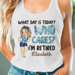 Custom Name Funny Tired Woman Gifts - Personalized Racer Back Tank Top