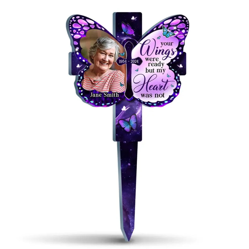 Custom Photo Memorial Butterfly Decor - Personalized Acrylic Stake