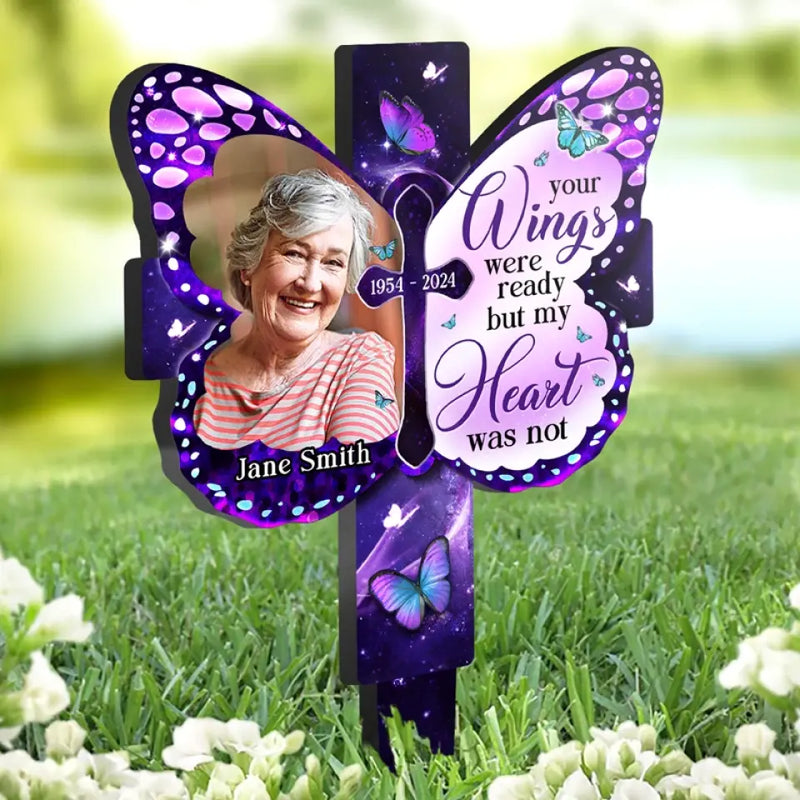 Custom Photo Memorial Butterfly Decor - Personalized Acrylic Stake