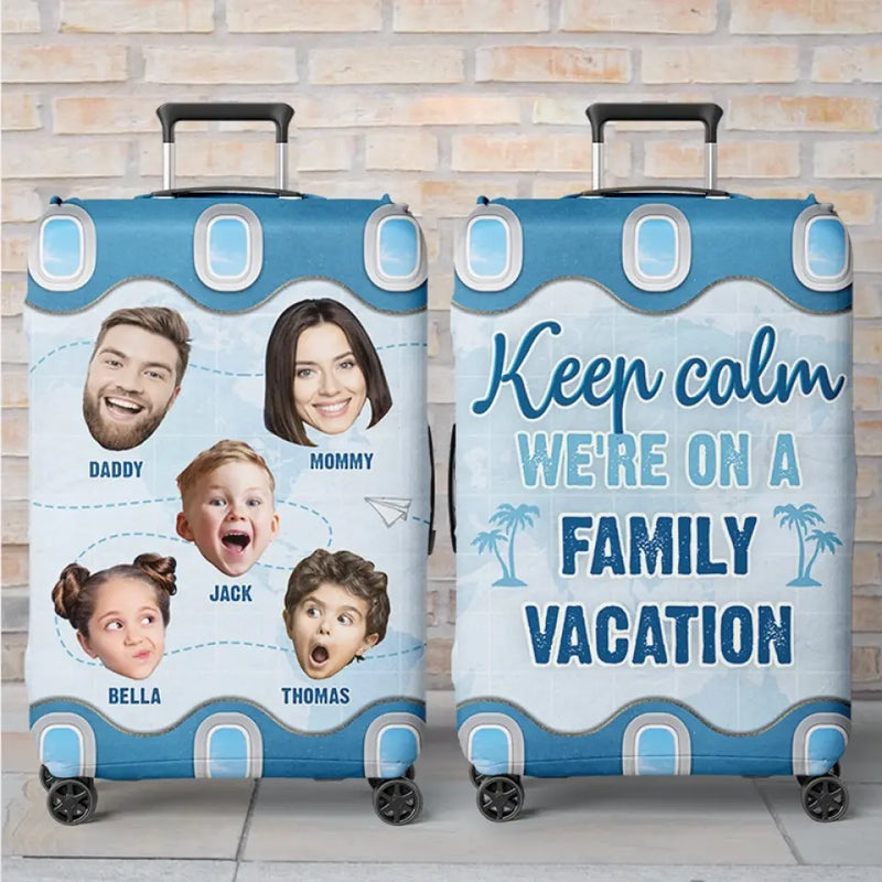 Custom Family Photo Vacation Gifts - Personalized Luggage Cover