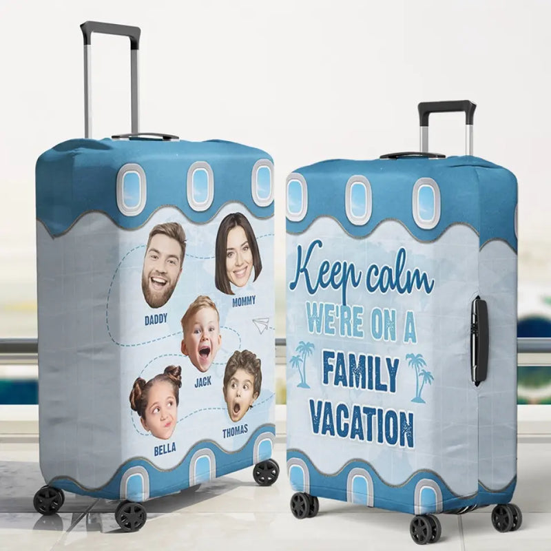 Custom Family Photo Vacation Gifts - Personalized Luggage Cover