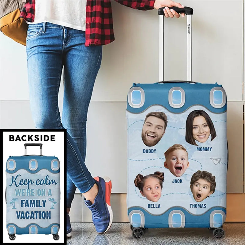 Custom Family Photo Vacation Gifts - Personalized Luggage Cover