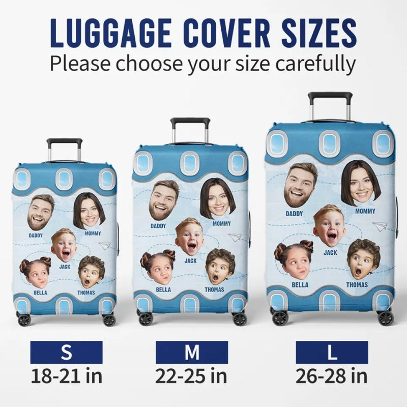 Custom Family Photo Vacation Gifts - Personalized Luggage Cover
