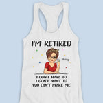 Custom Name Funny Retirement Gifts for Women - Personalized Racer Back Tank Top