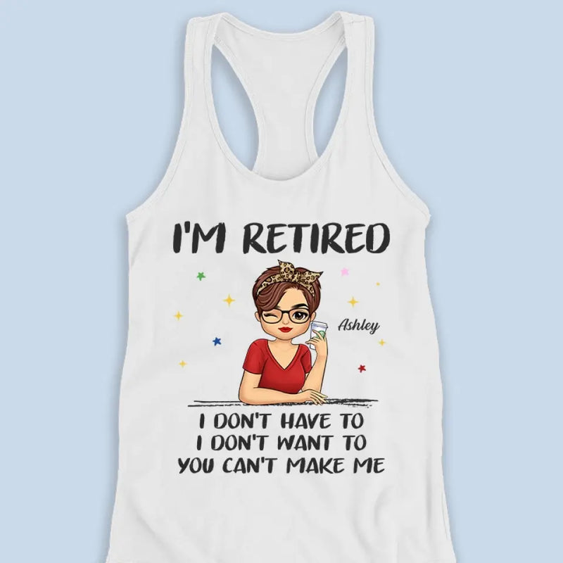 My Retirement Starts From Today - Personalized Custom Racer Back Tank Top - Appreciation, Retirement Gift For Coworkers, Work Friends, Colleagues