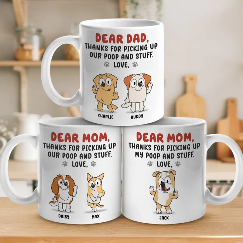 Custom Name Funny Dog Gifts for Dad - Personalized Mugs