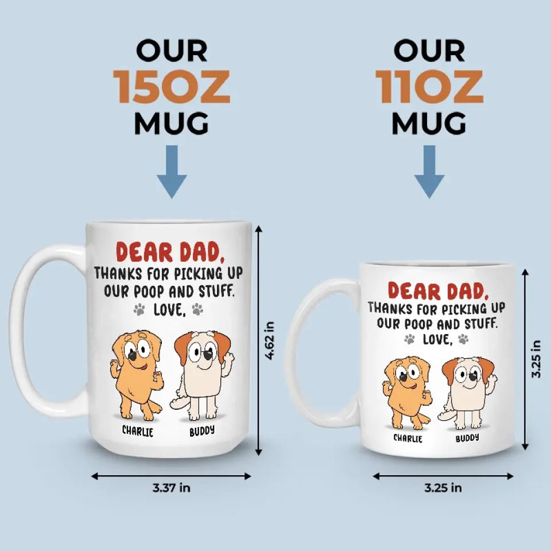 Custom Name Funny Dog Gifts for Dad - Personalized Mugs