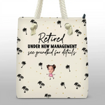 Custom Photo Retired Under New Management Gifts for Grandparents - Personalized Beach Bag