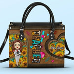Custom Name Teacher Appreciation Gifts - Personalized Leather Handbag