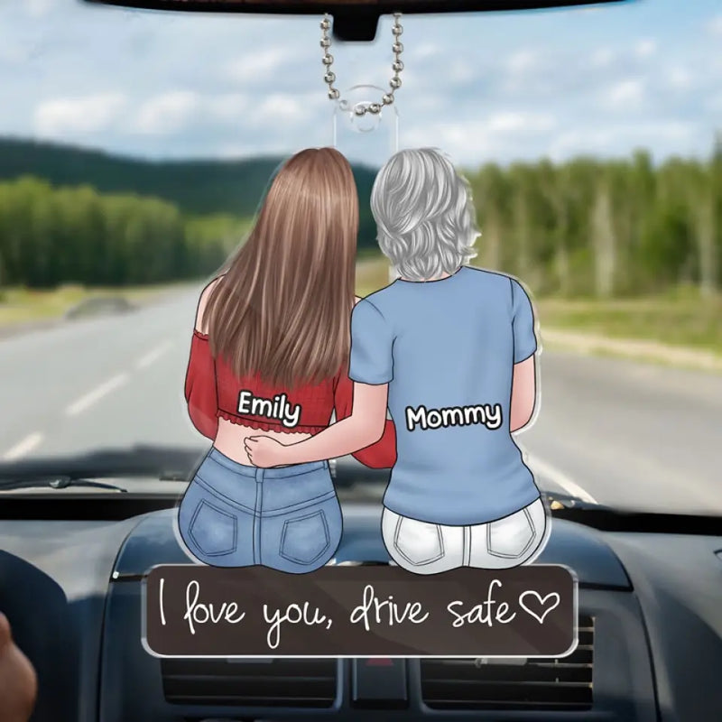 Custom Name Mother Daughter Gifts - Personalized Car Ornament
