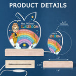 Custom Name Teacher Classroom Gifts - Personalized Acrylic LED Light