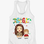 Custom Name Mama Family Gifts for Women - Personalized Racer Back Tank Top