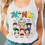 Custom Name Mama Family Gifts for Women - Personalized Racer Back Tank Top