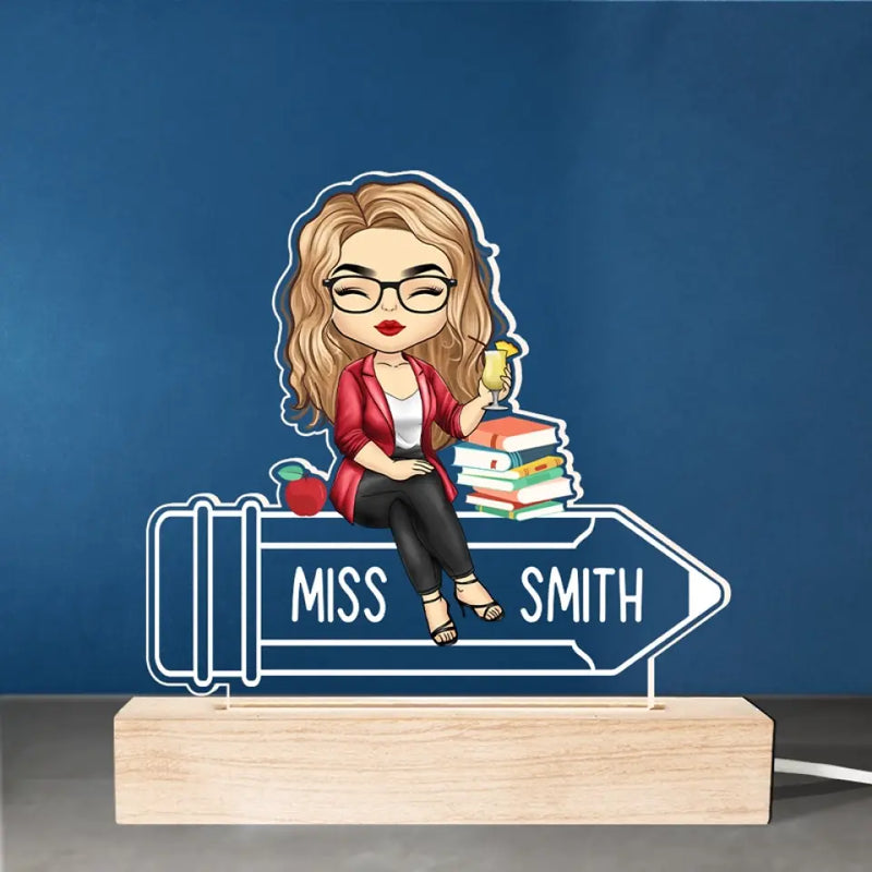 Custom Name Teacher Gifts for Women - Personalized Acrylic LED Light