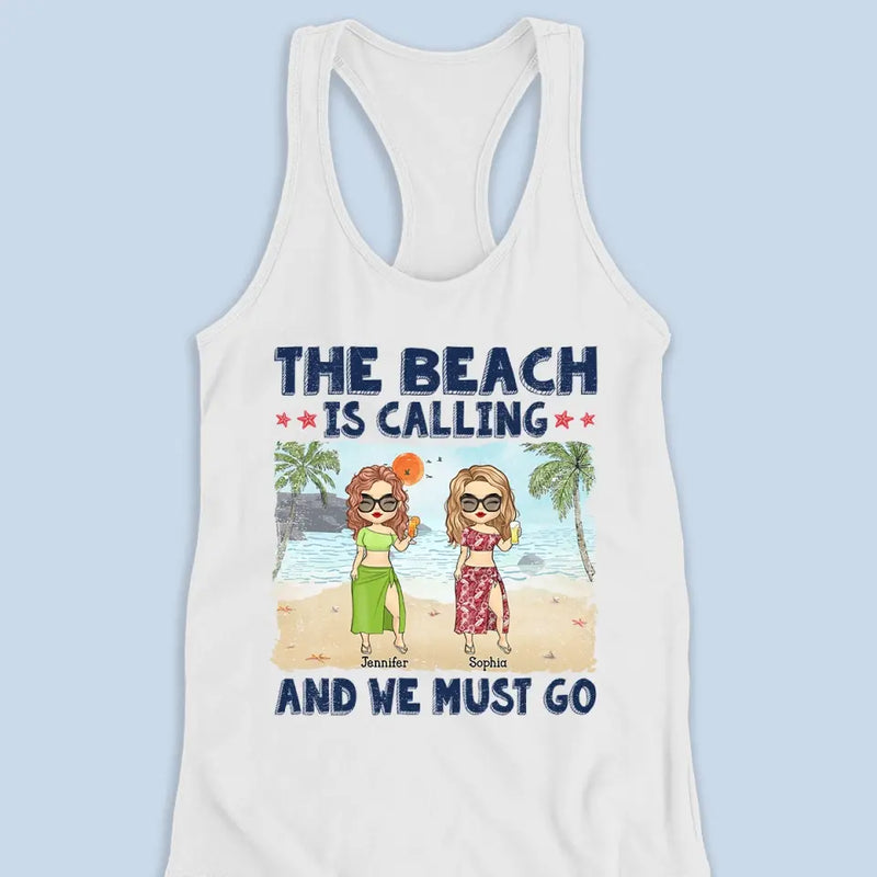 Custom Name Beach Vacation Gifts for Women - Personalized Racer Back Tank Top