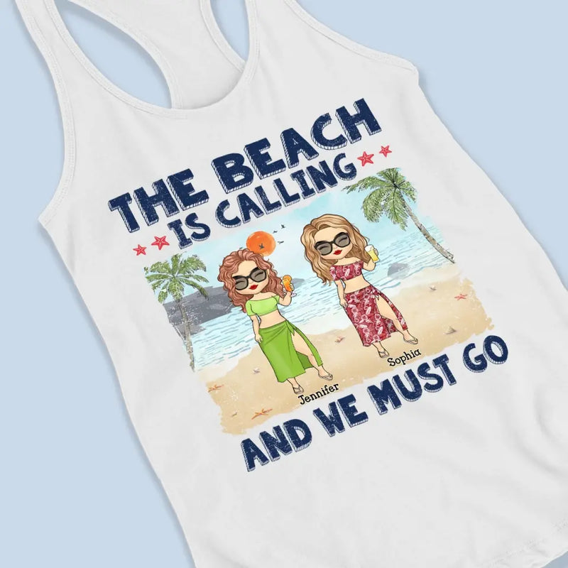 Custom Name Beach Vacation Gifts for Women - Personalized Racer Back Tank Top