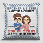 Custom Name Brother Sister Gifts - Personalized Pillow
