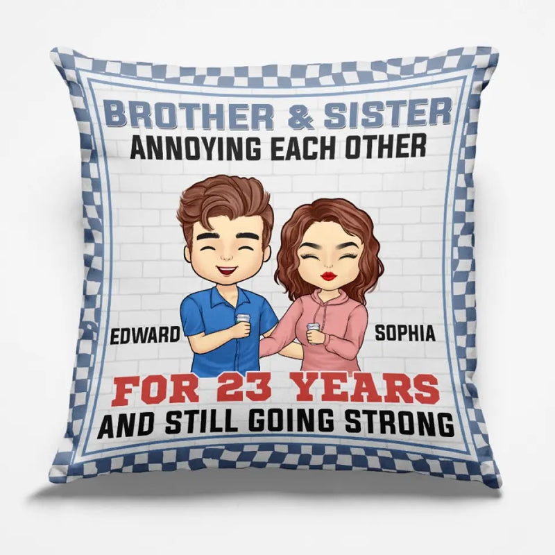 Custom Name Brother Sister Gifts - Personalized Pillow