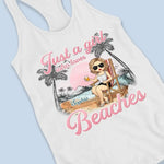 Custom Name Beach Lover Gifts for Women - Personalized Racer Back Tank Top