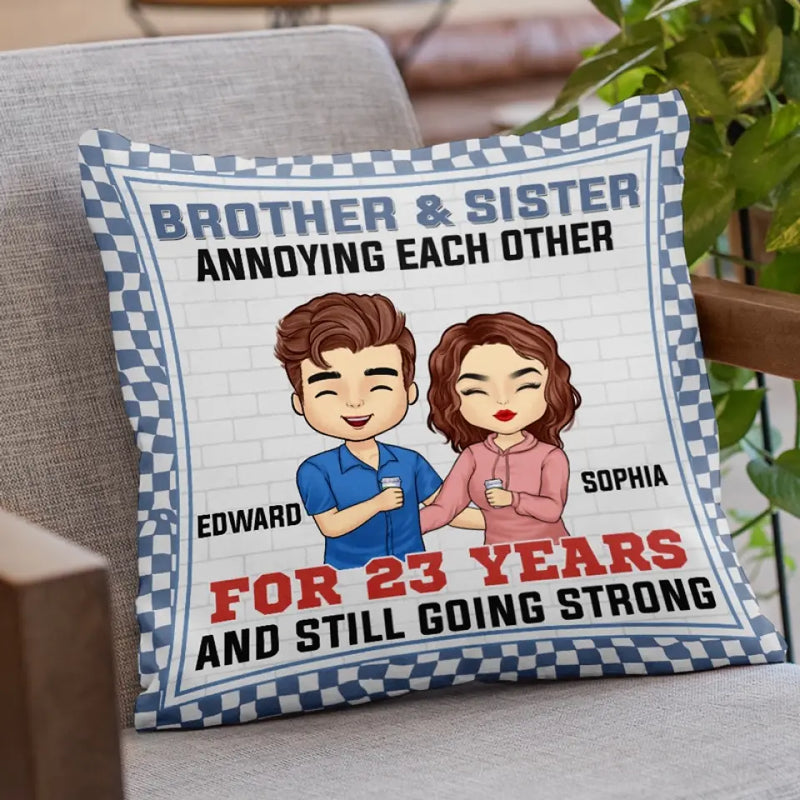 Custom Name Brother Sister Gifts - Personalized Pillow