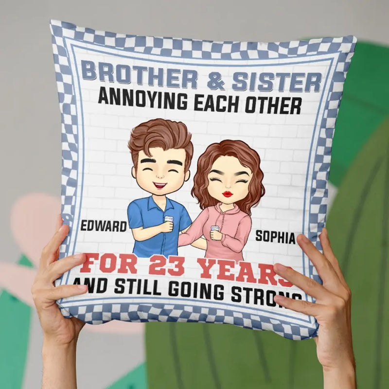 Custom Name Brother Sister Gifts - Personalized Pillow