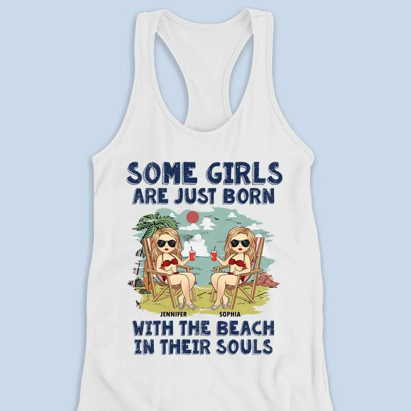Custom Name Beach Gifts for Women - Personalized Racer Back Tank Top