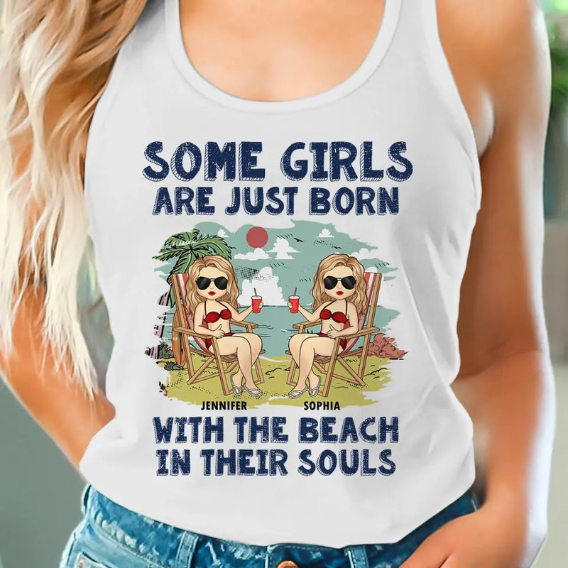 Custom Name Beach Gifts for Women - Personalized Racer Back Tank Top