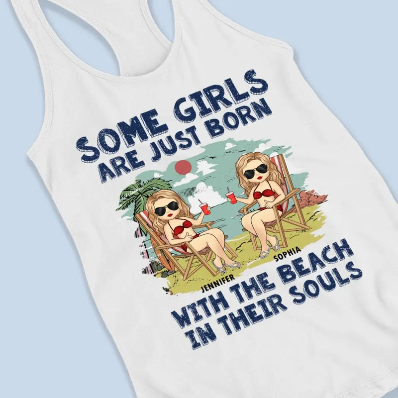 Custom Name Beach Gifts for Women - Personalized Racer Back Tank Top