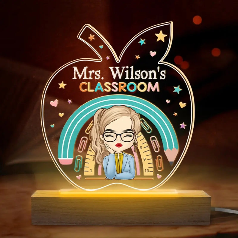 Custom Name Classroom Gifts for Teachers - Personalized Acrylic LED Light