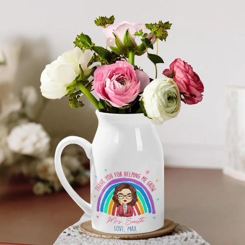Custom Teacher Appreciation Thank You Gift - Personalized Flower Vase