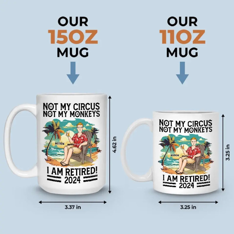 Custom Name Retirement Beach Gifts for Men - Personalized Mugs