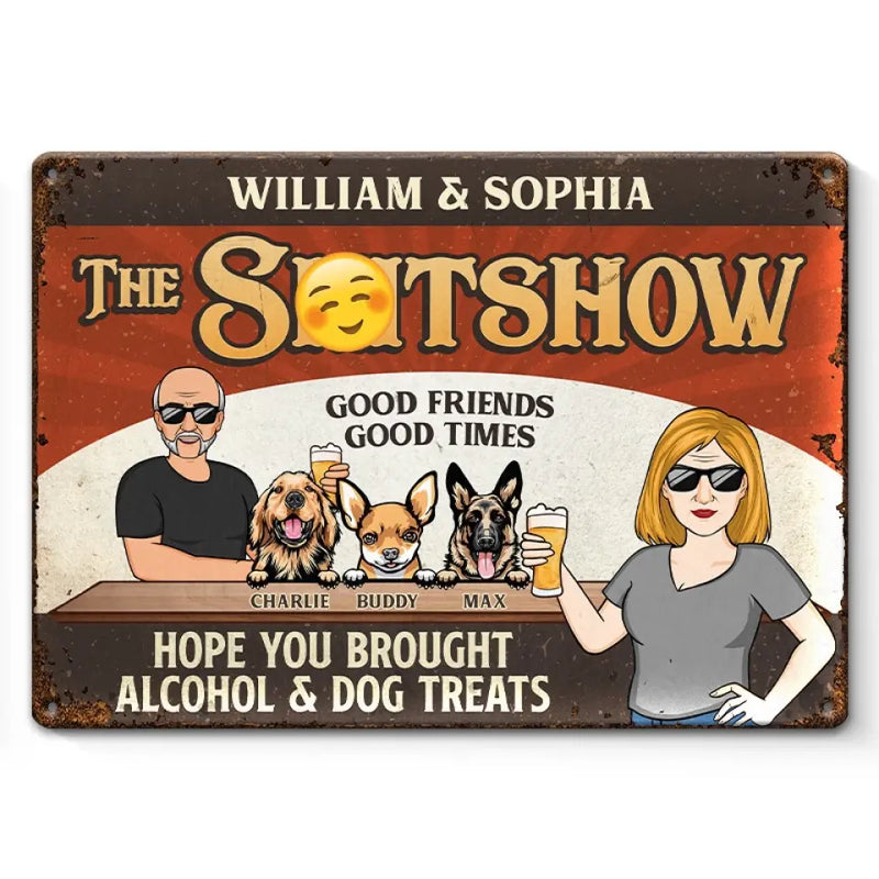 Custom Name Dog Bar Gifts for Dog Lovers - Personalized Metal Sign