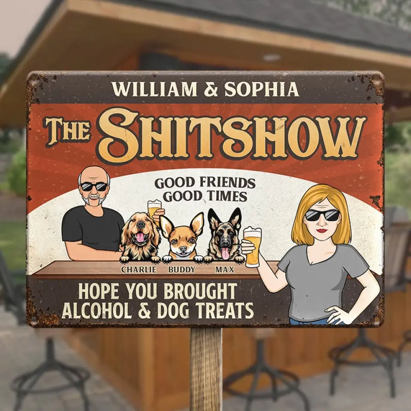 Custom Name Dog Bar Gifts for Dog Lovers - Personalized Metal Sign