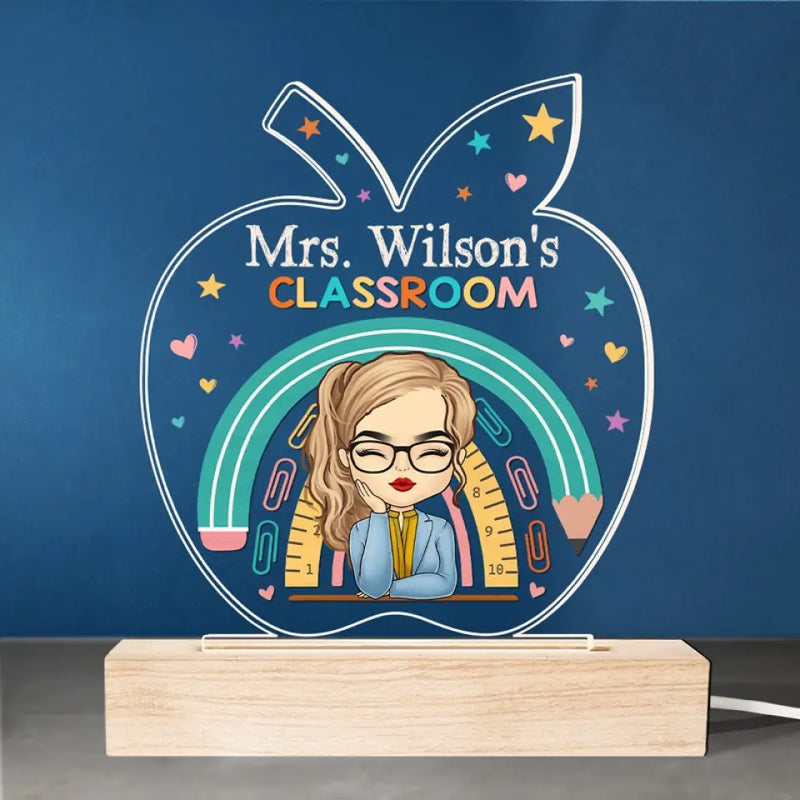 Custom Name Classroom Gifts for Teachers - Personalized Acrylic LED Light
