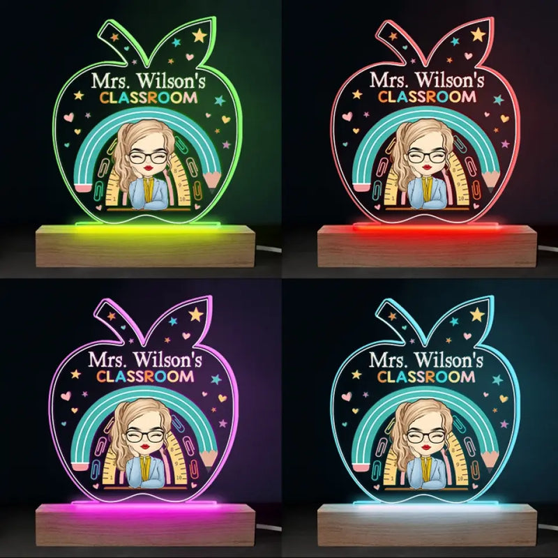 Custom Name Classroom Gifts for Teachers - Personalized Acrylic LED Light