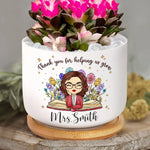 Custom Name Teacher Appreciation Gifts - Personalized Ceramic Plant Pot