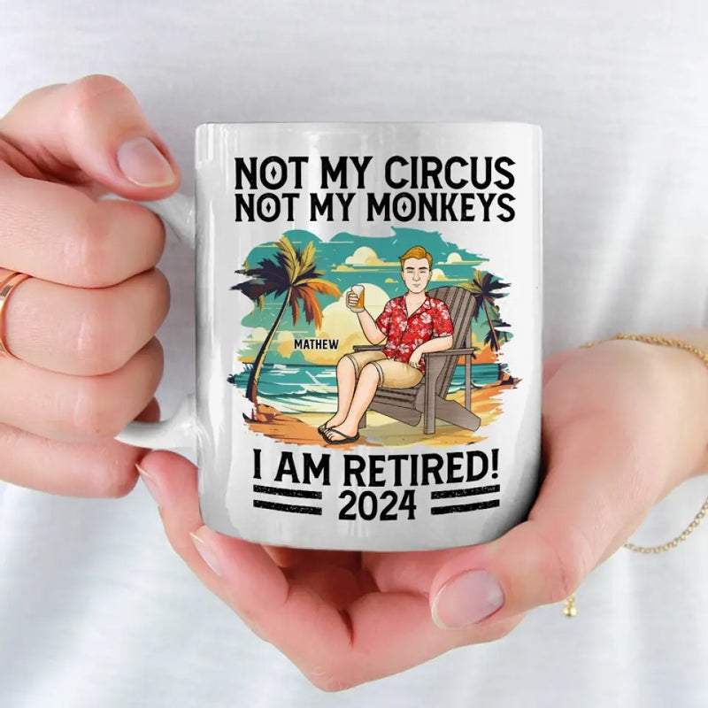 Custom Name Retirement Beach Gifts for Men - Personalized Mugs