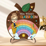 Custom Name Teacher Classroom Affirmation Gifts - Personalized Wooden Plaque