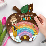 Custom Name Teacher Classroom Affirmation Gifts - Personalized Wooden Plaque